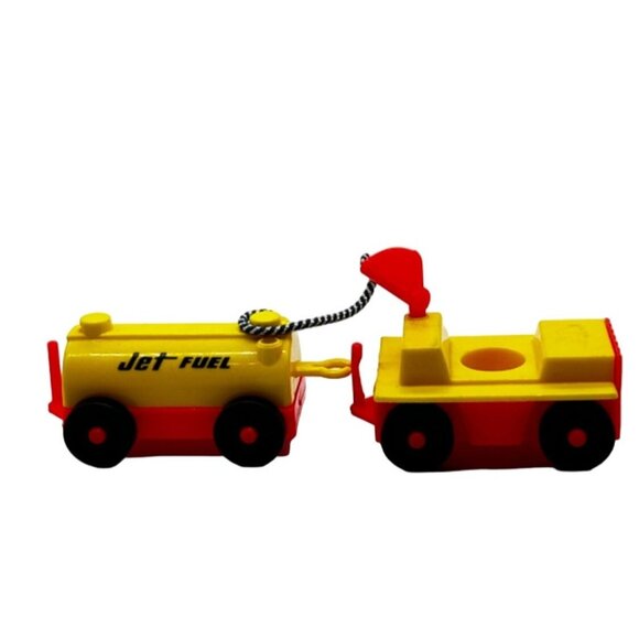 Vintage Set of 3 Fisher Price Little People Airport Jet Fuel Tanker Baggage Yell - Picture 3 of 16